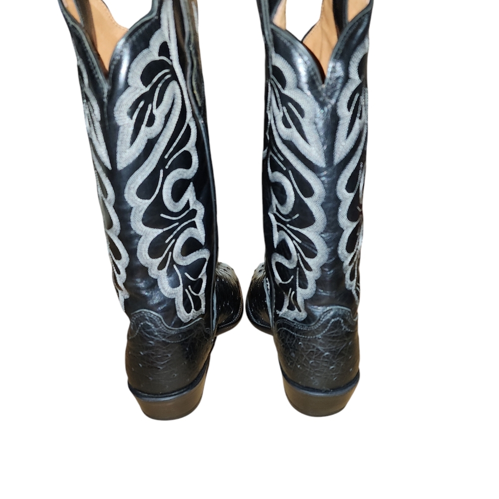 Vintage J Chisholm Exotic Ostrich Cowboy Boots Size 10D Made in USA - Picture 5 of 7